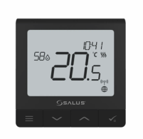 SQ610BRF Термостат SALUS універсальний бездротовий, QUANTUM, живлення Li-ion 3,7V,накладний чорний